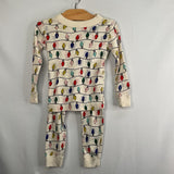Size 3 (90): Hanna Andersson White Christmas Lights 2pc PJs