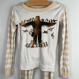 Size 5 (110): Hanna Andersson White/Brown Star Wars 2pc PJs