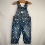 Size 12m: Oshkosh Denim Polka Dot Overalls