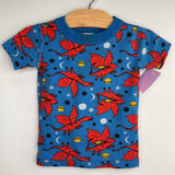 Size 2 (85): Hanna Andersson Blue/Red Dragon Print 2pc Shorty PJs