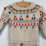 Size 18-24m (80): Hanna Andersson Creme/Colorful Gnome Print Sweater/Pants Set