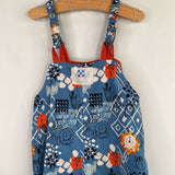 Size 5-6: Nana's Creations Blue/Multi Animals Overalls