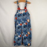 Size 5-6: Nana's Creations Blue/Multi Animals Overalls