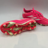 Size 12: Adidas Pink/White Lace-Up Soccer Cleats