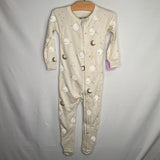Size 18-24m: Goumi Beige Moons Long Sleeve 1pc Zip-Up Pj NEW