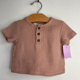 Size 6-12m: Kendi Pink Muslin 2pc T-Shirt/Shorts Set