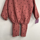 Size 6-12m: Rylee + Cru Red/Mauve Polka Dot Sweatshirt/Pants 2pc Cozy Set