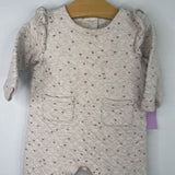 Size 6-12m: Gap Grey/Pink Hearts Long Sleeve Snap-Up Pj