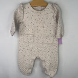 Size 6-12m: Gap Grey/Pink Hearts Long Sleeve Snap-Up Pj