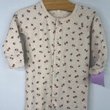 Size 6-12m: Quincy Mae Beige/Brown Floral 1pc Snap-Up PJs