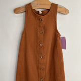 Size 3-6m: Quincy Mae Orange Muslin Shorty Romper
