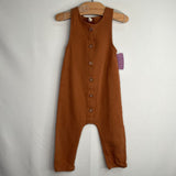 Size 3-6m: Quincy Mae Orange Muslin Shorty Romper