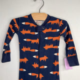 Size 18-24m (80): Hanna Andersson Navy/Orange Foxes 1pc Zip-Up Pj