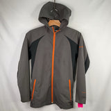 Size 10: Columbia Grey/Black Hooded Light Jacket