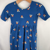 Size 8 (130): Hanna Andersson Blue/Rainbow Short Sleeve Dress