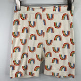 Size 10 (140): Hanna Andersson Creme Rainbows 2pc Shorty PJs