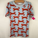 Size 10 (140): Hanna Andersson Blue Orange Tigers 2pc Shorty PJs