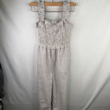 Size 8: Old Navy White/Blue Striped Jumpsuit