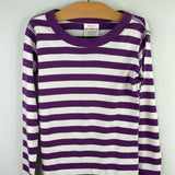 Size 8 (130): Hanna Andersson Purple/White 2pc PJs