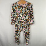 Size 3-6m: Magnetic Me Pink/Multi Floral 1pc Footy Pj