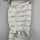 Size 0-3m: Aden + Anais White/Multi Animals Easy Wrap Swaddle
