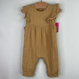 Size 0-3m: City Mouse Yellow Muslin Snap-Up Tank Romper