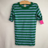 Size 10 (140): Hanna Andersson Blue/Green Striped 2pc Shorty PJs