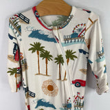 Size 3-6m: Pink Chicken White/Multi Beach Zip-Up 1pc PJs