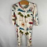 Size 3-6m: Pink Chicken White/Multi Beach Zip-Up 1pc PJs