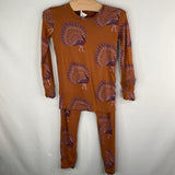 Size 5: Kate Quinn Orange/Purple Peacocks Bamboo 2pc PJs