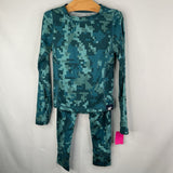 Size 4-5: Lands End Blue Patterned 2pc Base Layer Set