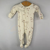 Size NB: Quincy Mae Creme Forest 1pc Footy PJs