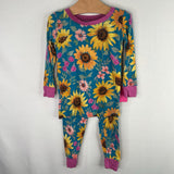 Size 12-18m: Little Sleepies Blue Sunflower Floral 2pc PJs