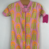 Size 6-12m (70): Hanna Andersson Pink Jelly Fish Zip-Up Shorty 1pc PJs