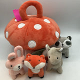 Lambs & Ivy Plush Mushroom House + 4pc Woodland Animals