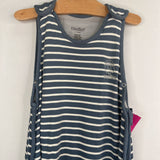 Size 2-4: Woolino Blue/White Striped Merino Wool Sleep Sack