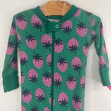Size 3-6m (60): Hanna Anderson Green/Purple Strawberries Zip-Up PJs