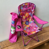 Quest Pink Floral Junior Folding Chair
