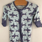 Size Premie: Little Sleepies Blue Shark Bamboo Footy 1pc Zip PJs