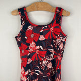 Size 6: Columbia Red/Blue Floral Tank Dress