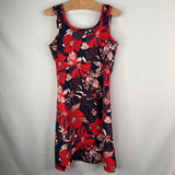Size 6: Columbia Red/Blue Floral Tank Dress