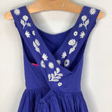 Size 6-7: Mini Boden Blue/White Floral Embroidered Tank Skirtall