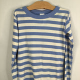 Size 10 (140): Hanna Andersson White/Blue Striped 2pc PJs