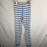 Size 10 (140): Hanna Andersson White/Blue Striped 2pc PJs