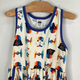 Size 6-7 (120): Hanna Andersson White/Multi Star Wars Tank Dress