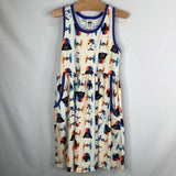 Size 6-7 (120): Hanna Andersson White/Multi Star Wars Tank Dress