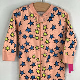 Size 6-9m: Quince Pink/Blue/Yellow Star Zip-Up 1pc PJs