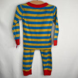 Size 3 (90): Hanna Andersson Blue/Yellow Striped 2pc PJs