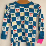 Size 3 (90): Hanna Andersson Blue/White Checker Board Mickey Mouse 2pc PJs