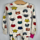 Size 3 (90): Hanna Andersson White/Multi Animal 2pc PJs
